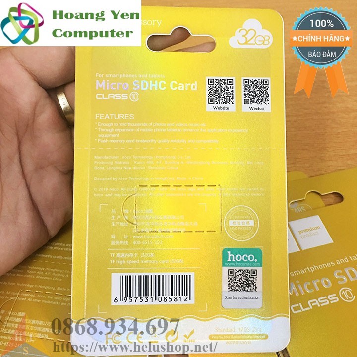 Thẻ Nhớ MICRO SDHC 32GB Hoco Class 10 90MB/S Chống Nước - BH 5 Năm | BigBuy360 - bigbuy360.vn