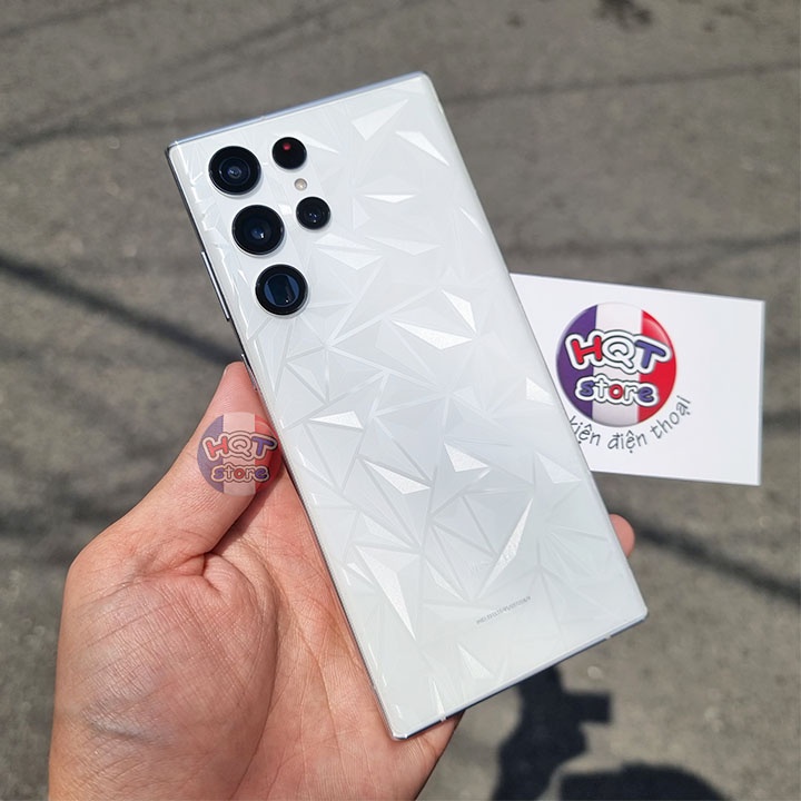 Miếng dán mặt lưng 3D vân kim cương cho S22 Ultra / S22 Plus / S22 trong suốt