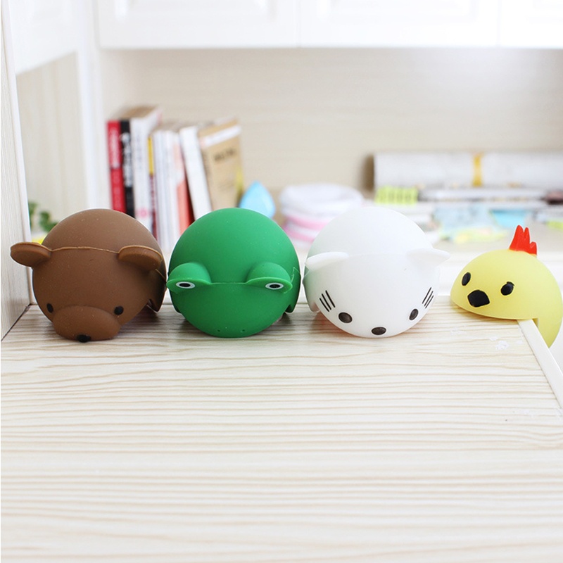 Bộ 2 Miếng Bọc Cạnh Bàn Bằng Silicon Mềm Họa Tiết Hoạt Hình Bảo Vệ An Toàn Cho Bé