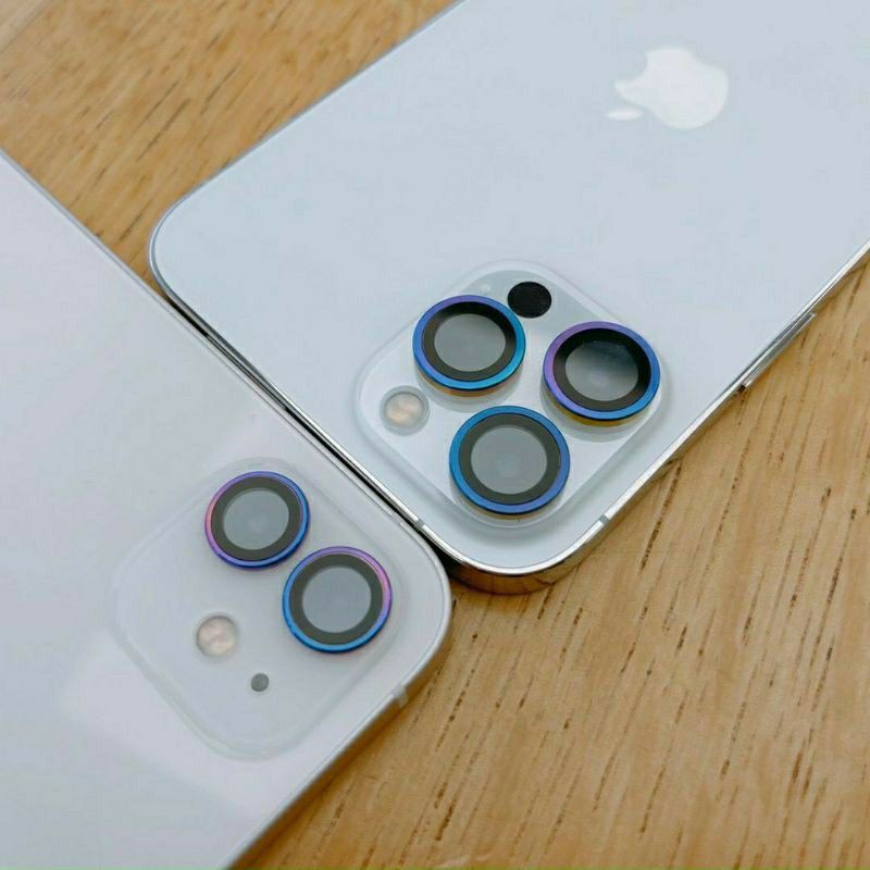Dán titan từng mắt Camera cho iPhone 12 Mini, 12, 12 Pro, 12 Pro Max, 11, 11 Pro, 11 Pro Max 7 màu sắc cầu vồng
