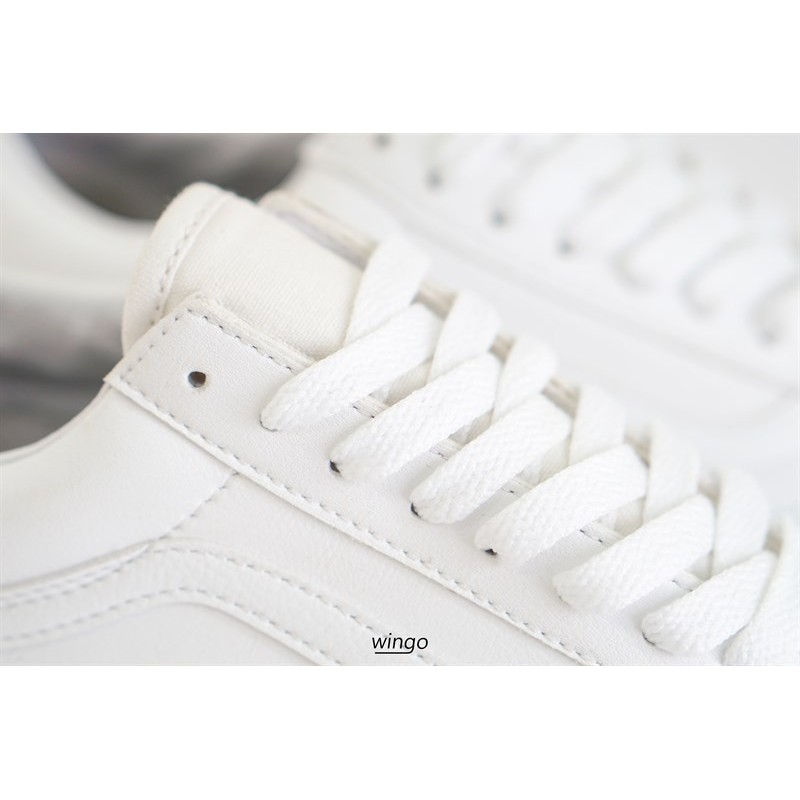 (Giày Chính Hãng) Vans Old Skool All White Leather