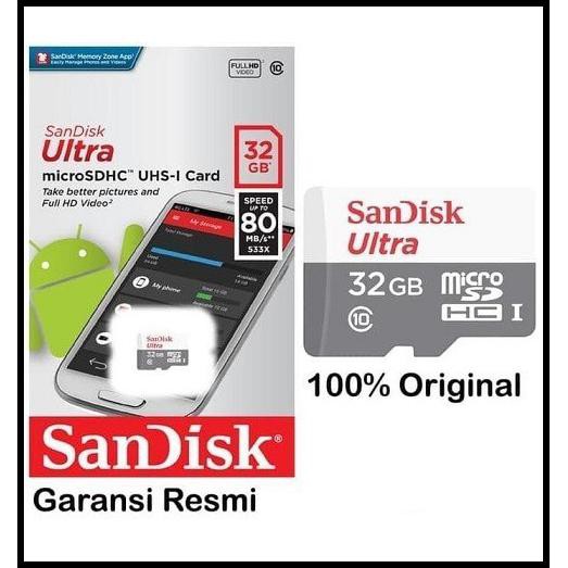 Thẻ Nhớ Sandisk Ultra 32gb 80mb / S Class 10 Micro Sd