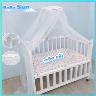 Màn Cũi Và Khung Treo Mùng Nôi Cũi Cho Bé BABYSUN Chất Liệu Màn Tuyn Dày Dặn Chống Muỗi Khung Inox Chắc Chắn