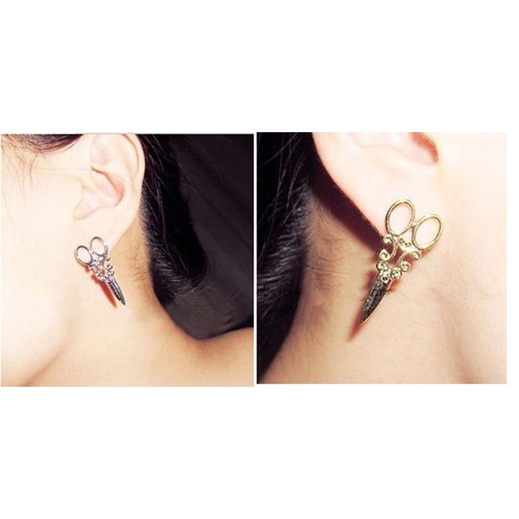 Cặp bông tai kiểu hợp kim hình kéo đầy độc đáo