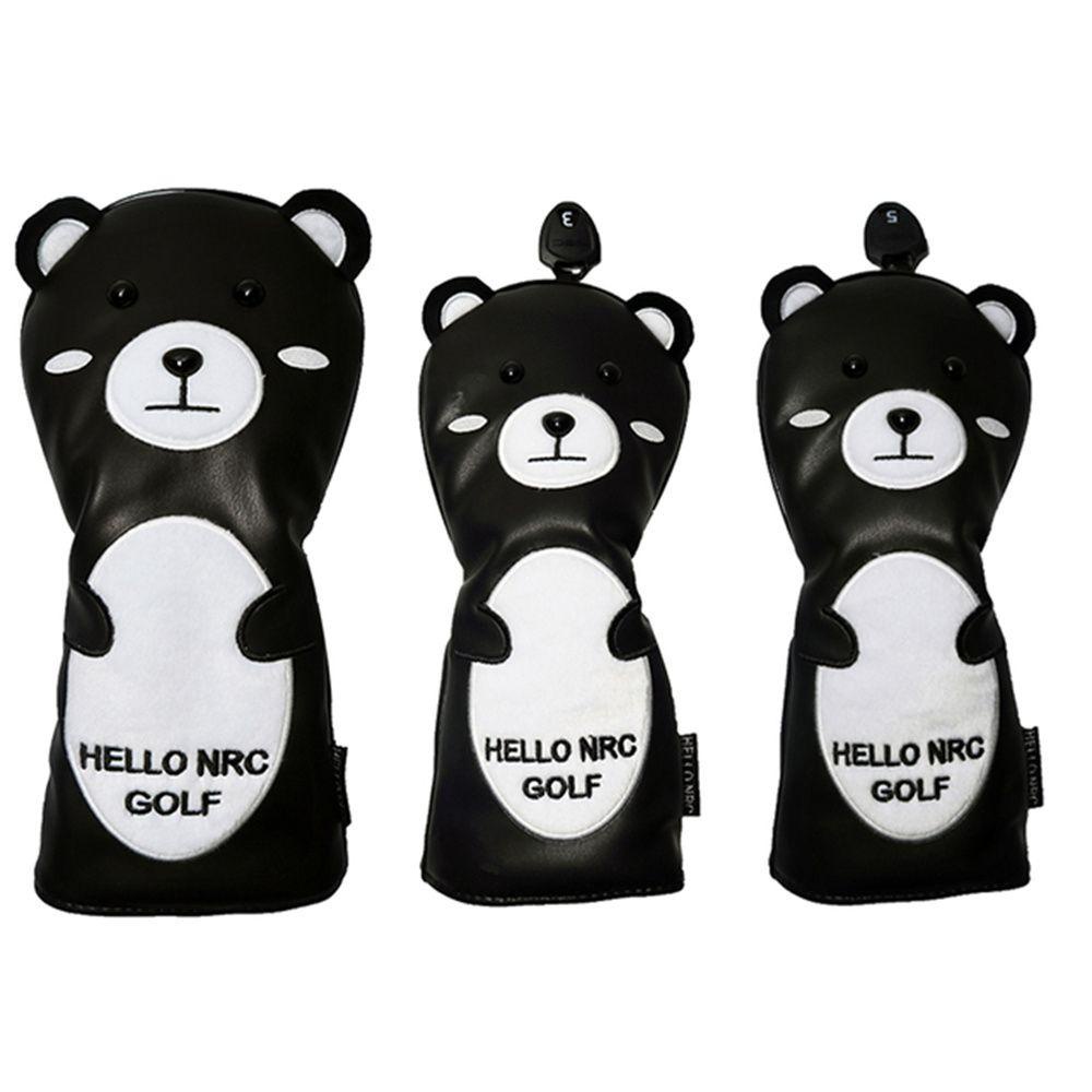 Vỏ Bọc Đầu Gậy Đánh Golf Bằng Da PU Chống Nước In Hình Gấu Hoạt Hình