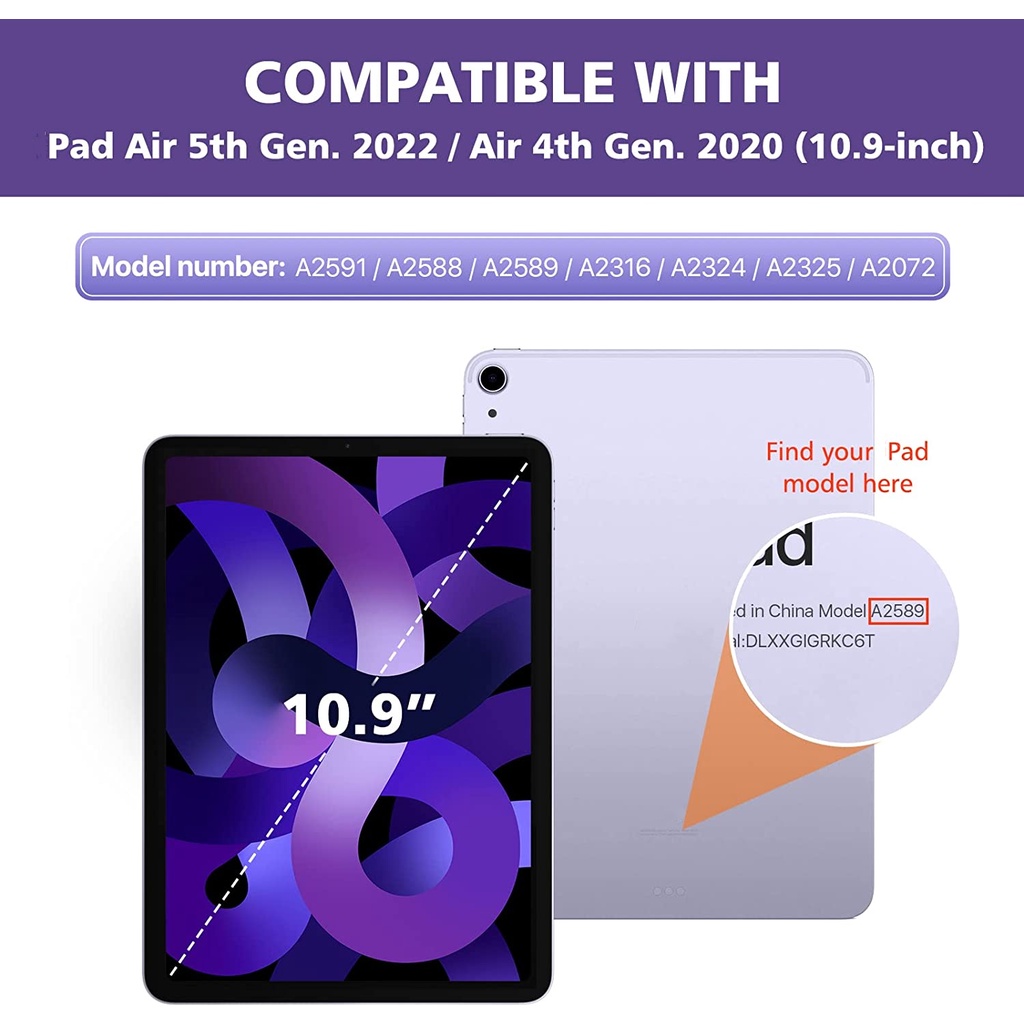 Ốp Bảo Vệ Toàn Diện Chống Sốc Có Ngăn Đựng Bút Cảm Ứng Cho iPad Air 5th / 4th Gen 10.9 2022 / 2020 Giá Đỡ