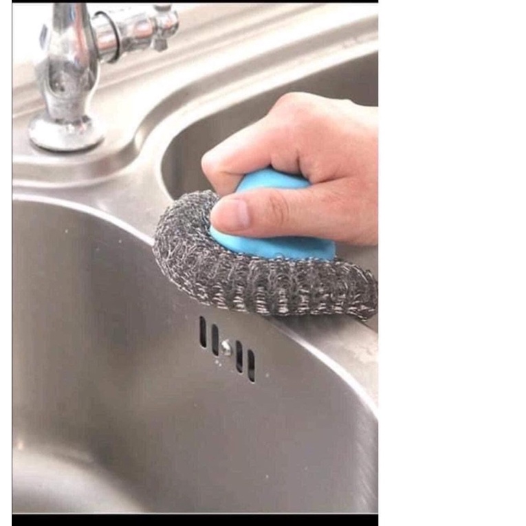 Dụng cụ cọ xoong nồi kèm tay cầm