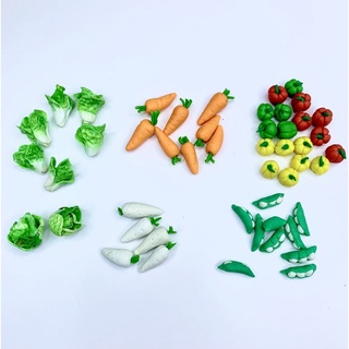 rau củ 01, rau cải, cà rốt, ớt chuông, cải. Bắp, đỗ, cải trắng, mini food, dollhouse,thức ăn giả,mô hình, diy