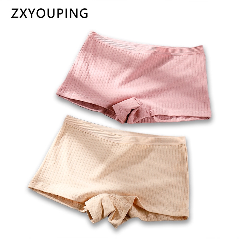 Quần Lót Boyshort Eo Cao Đáy Quần Tổ Ong Vải Cotton Mềm Không Đường May Gợi Cảm Dành Cho Bạn Nữ