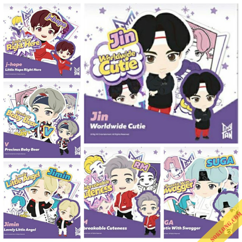 Sticker nhóm BTS hình Chibi dễ thương [SOKLONG], hình dán BTS lấp lánh phản quang VPPKLONG