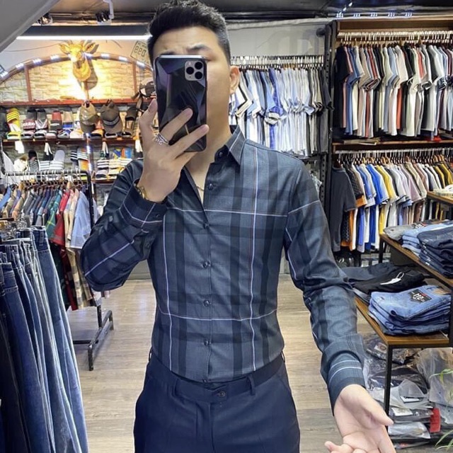 Áo sơ mi nam dài tay kẻ karo 4 màu thời trang | BigBuy360 - bigbuy360.vn