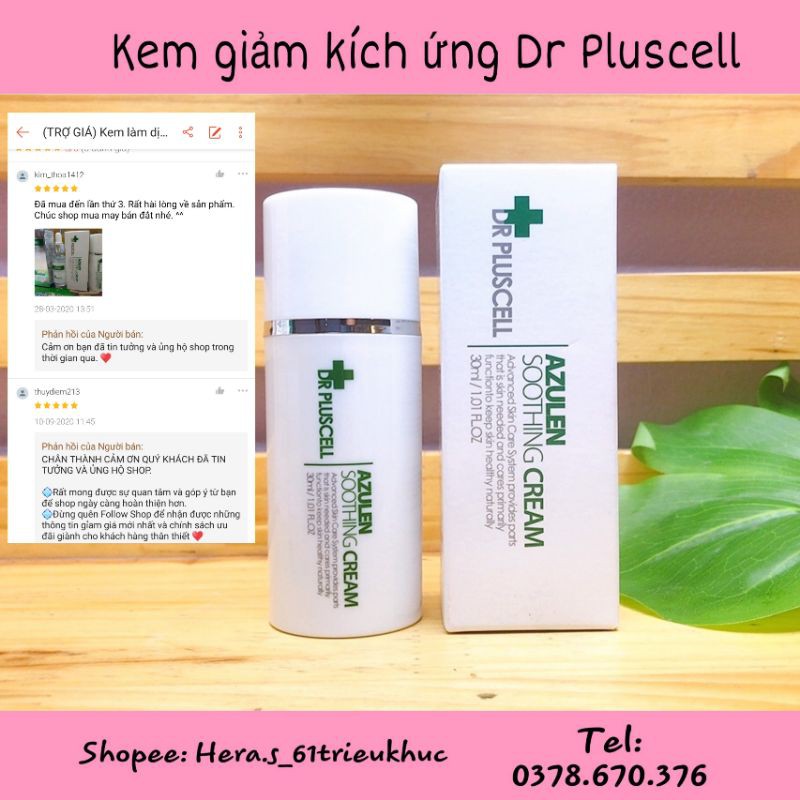 (TRỢ GIÁ) Kem làm dịu da giảm kích ứng Dr Pluscell_ Kem cho da nhạy cảm Azulen soothing cream Drpluscell