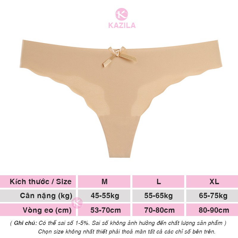 Quần lót lọt khe su đúc cạp ép viền sóng quyến rũ, quần lọt khe nữ sexy không viền may Kazila QLK7 | BigBuy360 - bigbuy360.vn