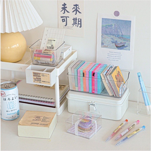 [HN11] Khay nhựa trong suốt đa năng, đựng vật dụng nhỏ tiện lợi, đựng được top loader