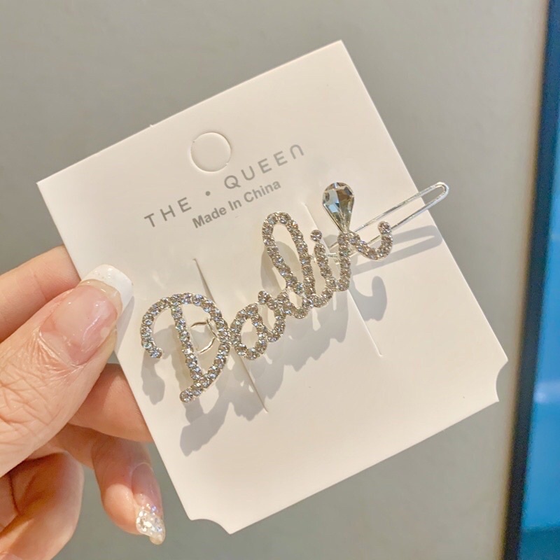 Kẹp tóc chữ đính đá