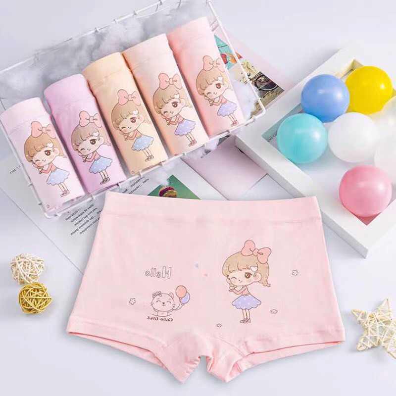 [ COTTON QC siêu rẻ] SET 2quần chip, quần lót bé gái 100% cotton siêu mềm mịn kháng khuẩn size cho bé 12-32kg