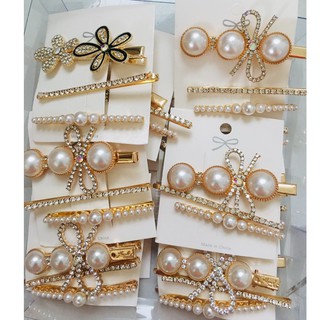 Set 3 kẹp tóc đính đá phong cách Hàn Quốc - Kẹp tóc nữ - Kẹp nơ - selenshop