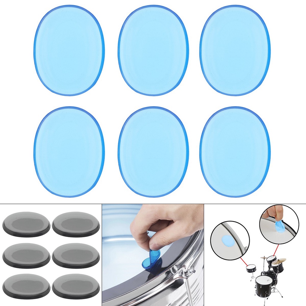 Set 6 Miếng Đệm Trống Jazz Bằng Silicon 2 Màu Tự Chọn