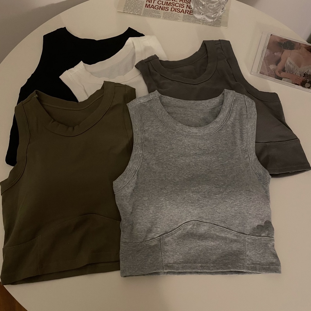 Áo crop top XIAOZHAINV thể thao 5 màu sắc tùy chọn đa dạng phong cách Hàn Quốc cho nữ