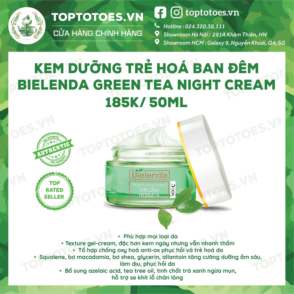 Serum &amp; Kem dưỡng Bielenda Green Tea kiềm dầu, giảm mụn, thâm/ngừa mụn, phục hồi, trẻ hoá da