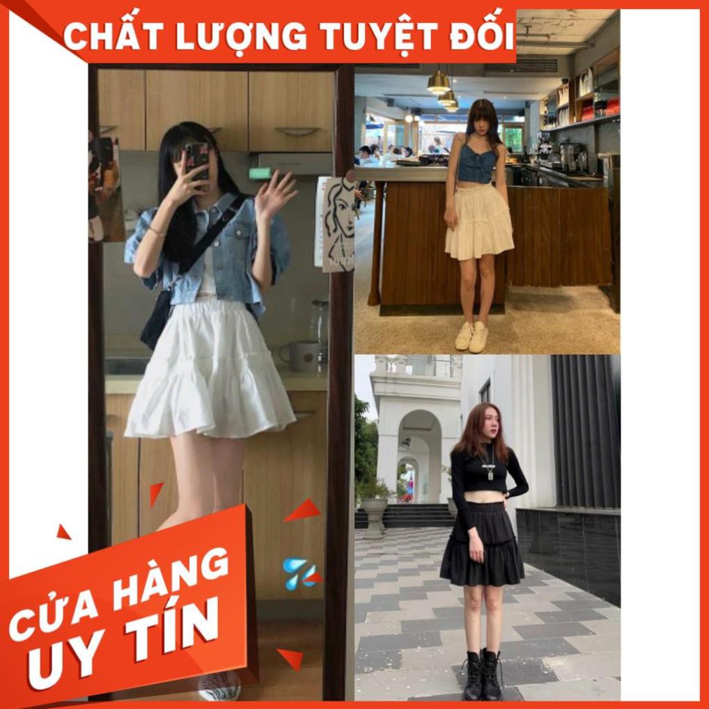 Chân Váy Xòe 2 Tầng, Z002 Chất Đũi Kèm Lót 2 Màu Z002