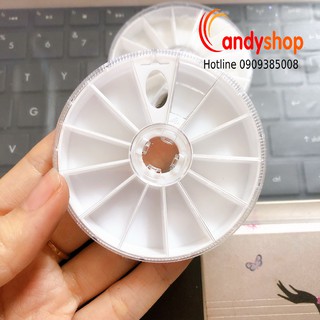 Hộp xoay tròn 12 ngăn đựng đá và phụ kiện nail art - Candyshop88