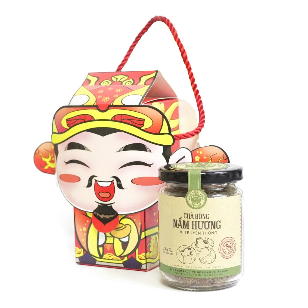 Chà bông nấm hương Nấm Tươi Cười (mẫu hộp Thần Tài)