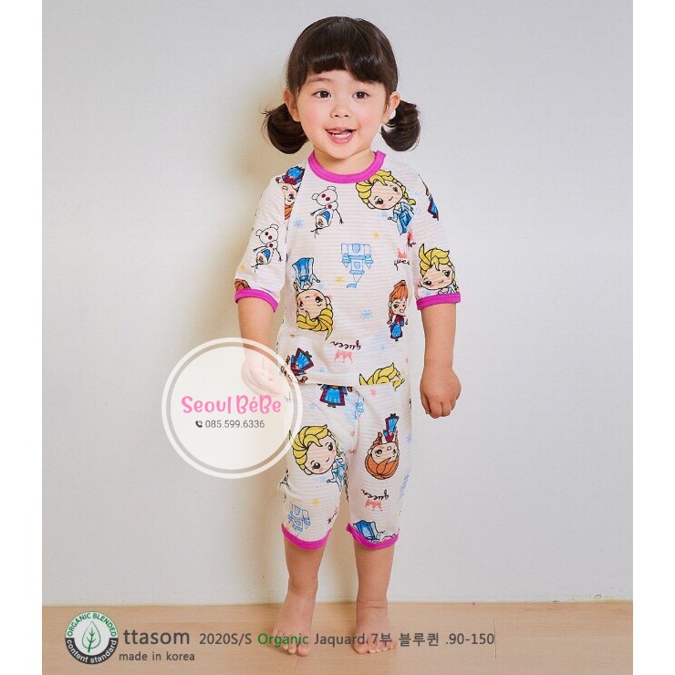 [SALE XẢ] Bộ cotton giấy bé gái Ttasom cộc/lửng nội địa Hàn