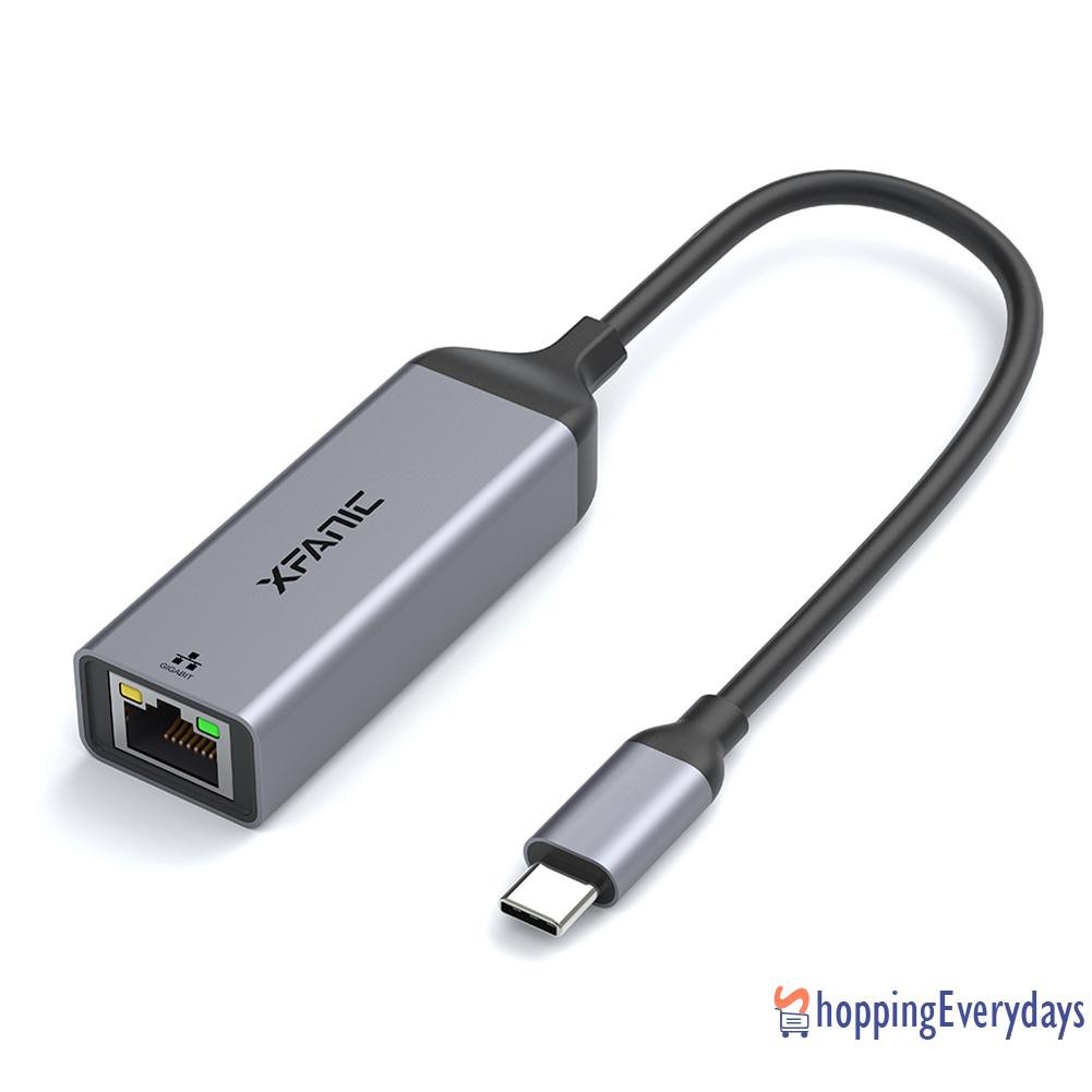 【sv】 Xfanic USB-C to RJ45 Lan Adapter 1000Mbps Network Card Ethernet for Laptop