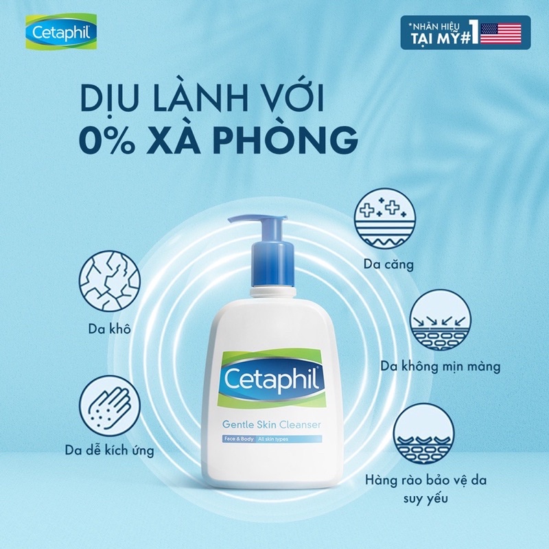 Sữa rửa mặt Cetaphil Gentle Skin cleanser 59ml cho da nhạy cảm