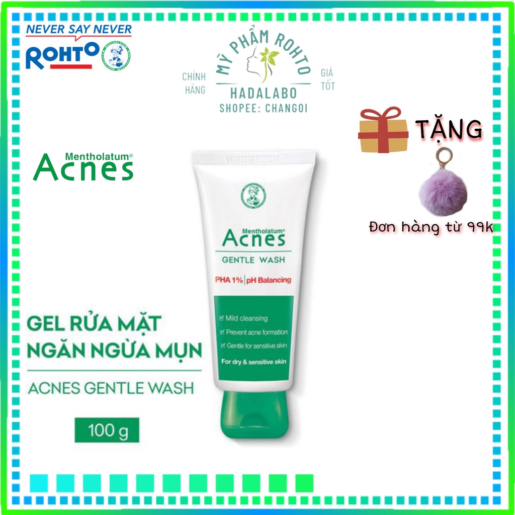 ̣(Sản phẩm mới) Gel rửa mặt ngăn ngừa mụn Acnes Gentle Wash 100G