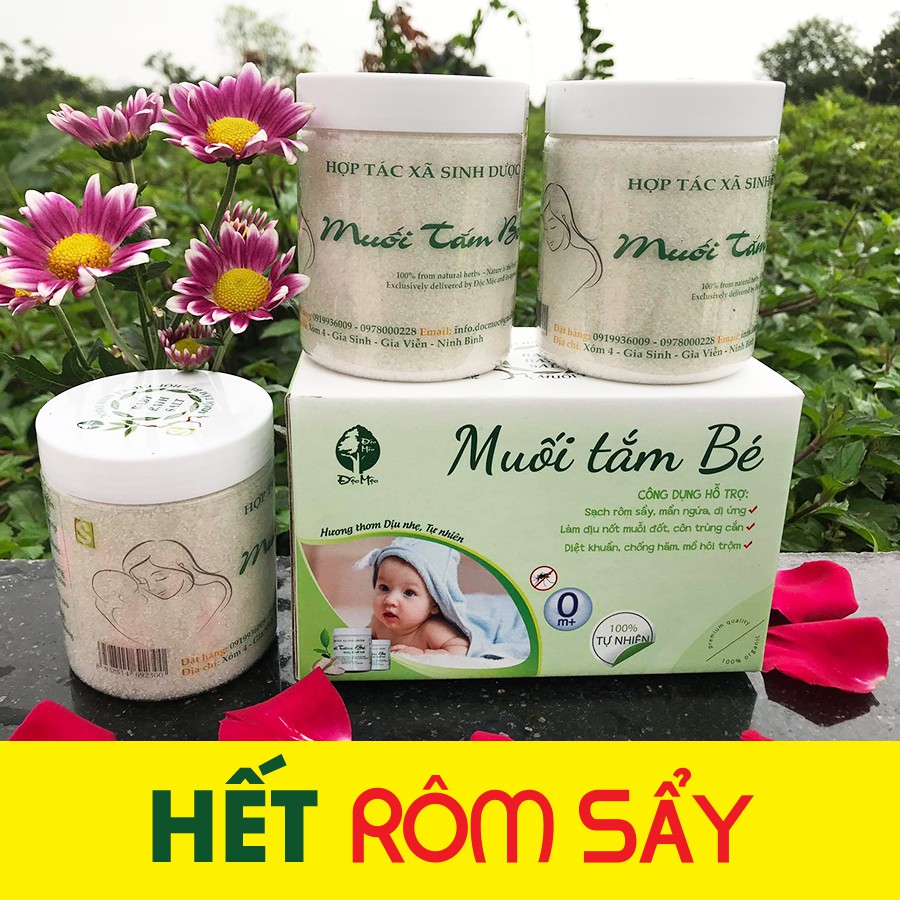 [TẶNG QUÀ CHO MẸ] Muối tắm bé Độc mộc lọ 400g - hết rôm sảy, tràm sữa, hăm da (TẶNG ĐAI LỊT BỤNG CHO MẸ)