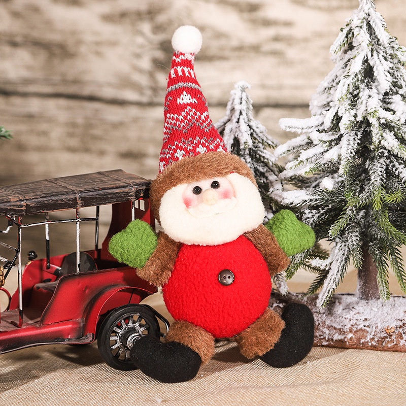 Búp bê hình ông già Noel/người tuyết/tuần lộc có đèn LED phát sáng dễ thương trang trí cây thông Noel