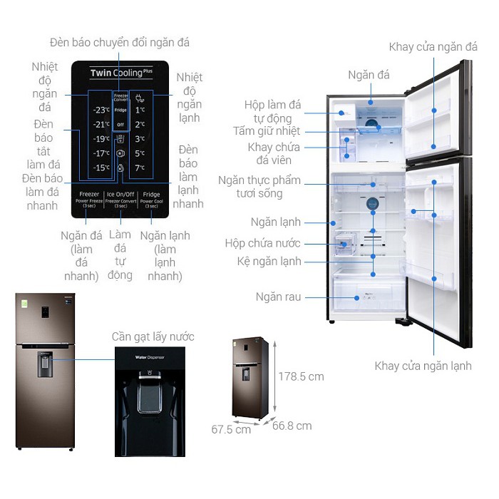 Tủ lạnh samsung Inverter RT35K5982DX/SV