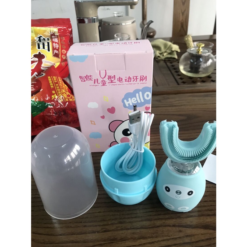 【Hot Sale】Bàn Chải Đánh Răng Điện Tử Hình Chữ U Trẻ Em Bàn Chải Tập Đánh Răng Cho Bé