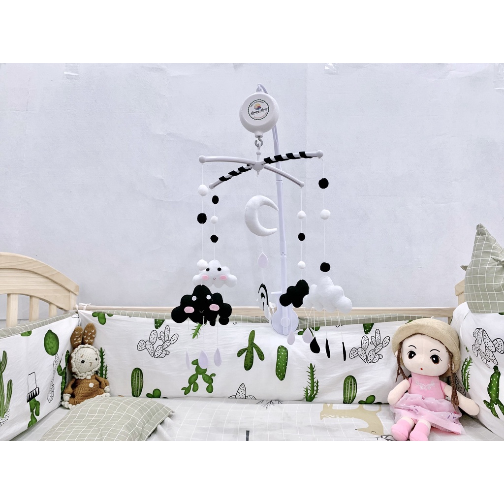 (May thủ công) Mẫu treo nôi mây trăng đen trắng kích thích thị giác