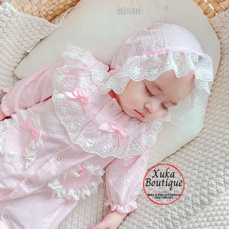 Bộ Body Công Chúa Cho Bé 0-2 Tuổi Style Hàn Quốc Mặc Đầy Tháng, Thôi Nôi Cotton Mềm Dài Tay (2022)