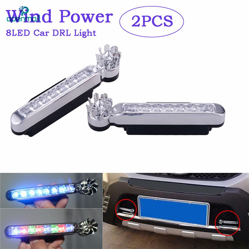Bộ 2 đèn LED xe hơi 8 bóng sử dụng năng lượng gió
