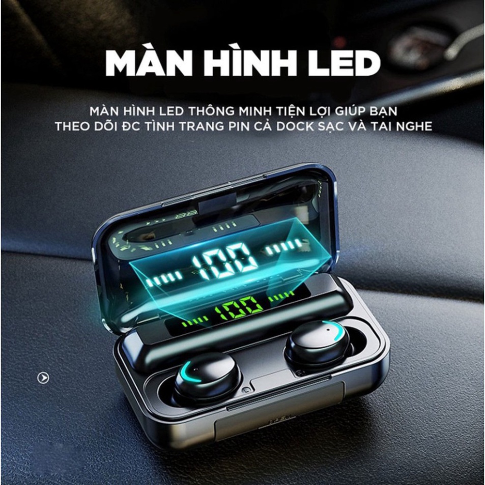 Tai nghe bluetooth F9 pro ONL1C, kiêm sạc dự phòng, cảm biến vân tay, kháng nước, bảo hành 12 tháng
