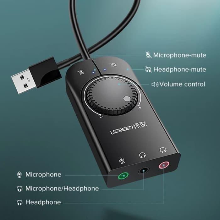 Bộ Chuyển Đổi Âm Thanh Ngoài Usb Ugreen Có Nút Điều Chỉnh Âm Lượng 15cm | BigBuy360 - bigbuy360.vn