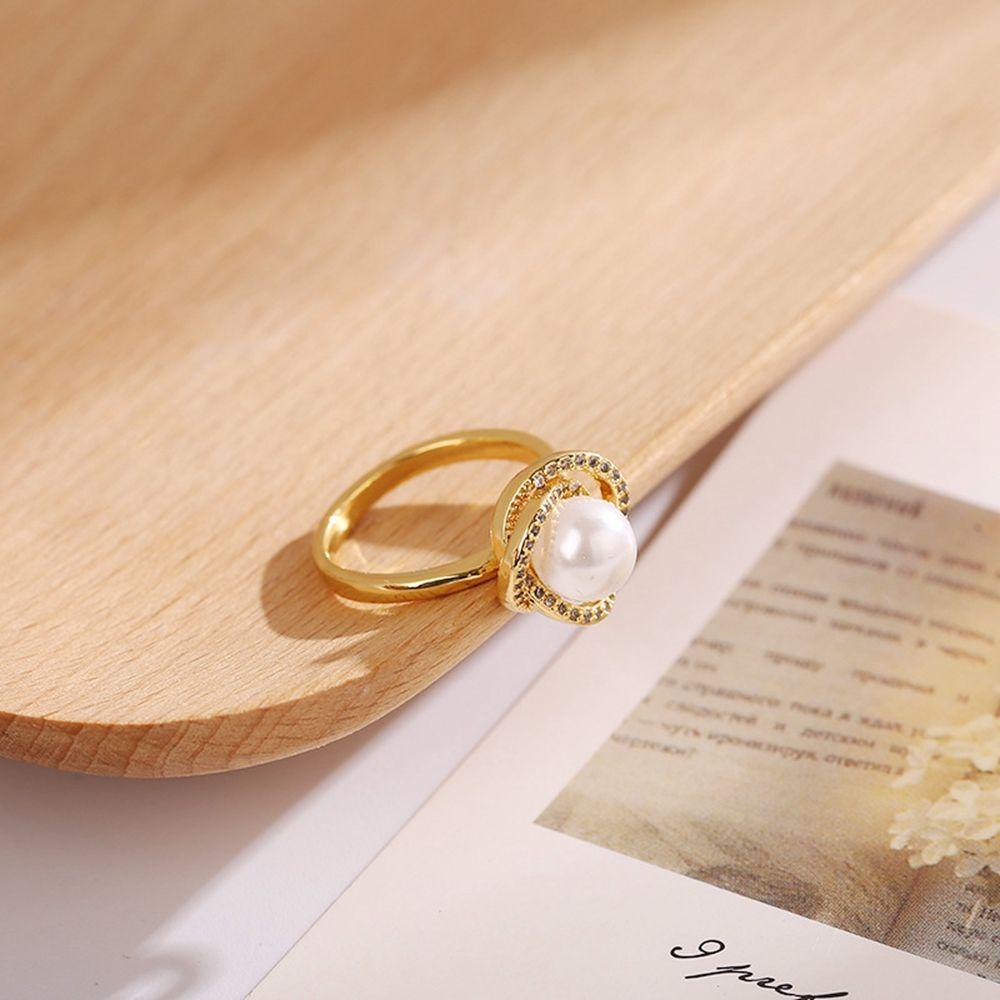 AROMA Bông Tai Dạng Mở Đính Ngọc Trai Đơn Giản Thời Trang Cổ Điển Cho Nữ