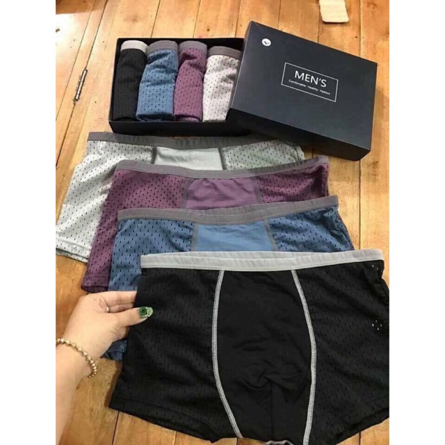 [Mã FAGREEN1505 giảm tới 30K đơn 99K] Combo 4 quần lót nam Kojiba dáng boxer SIME01