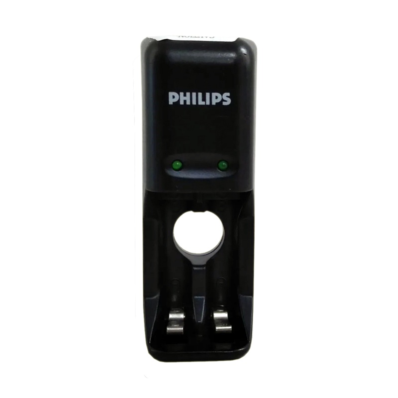 Box sạc Philips SCB1281NB mini 2 khe sạc cho pin AA và AAA - dành cho thị trường EU (đen) - Nhất Tín Computer