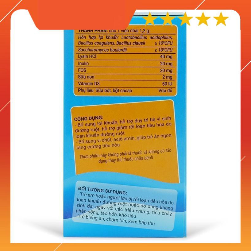 Viên nhai Bio Acimin Chew (Lọ 60 viên) (Chính hãng)- Bổ sung lợi khuẩn cho đường ruột khoẻ mạnh, ăn ngon miệng, mau lớn