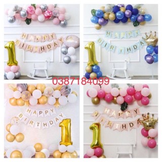Set trang trí sinh nhật có trụ bóng(không kèm lá)