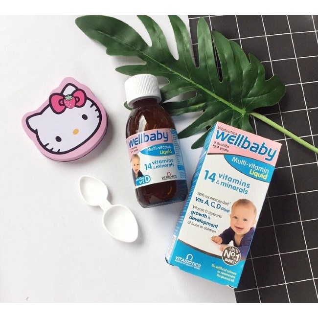 Vitamin tổng hợp Wellbaby Multi-vitamin Liquid 150ml tăng đề kháng, miễn dịch cho trẻ 6M - Herbaby