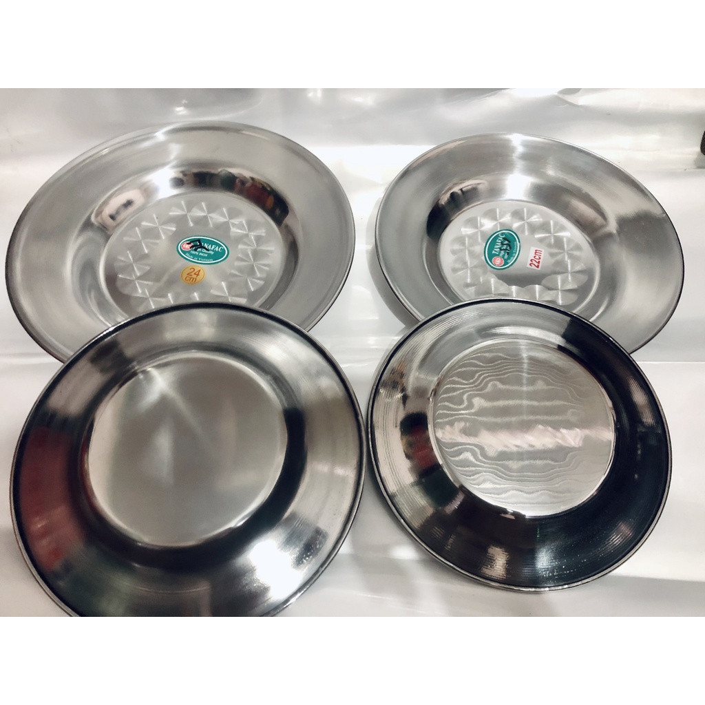 [Giá Sỉ] Dĩa Inox Tròn Đáy Cạn Tanafac