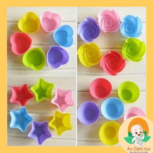 Bán lẻ 1 chiếc khuôn silicon chế biến bánh Musfin , Cupcake đồ ăn dặm cho bé