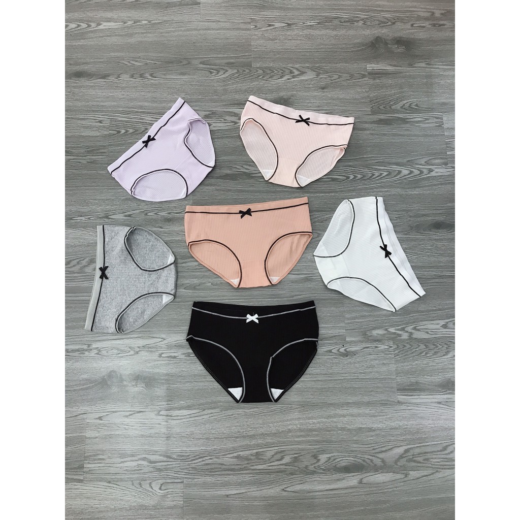 [Mã WASTDEP giảm 5K đơn bất kì] Quần lót nữ🌹FREESHIP🌹Quần Chíp Muji cotton gân tăm phối nơ xinh QL19 | BigBuy360 - bigbuy360.vn