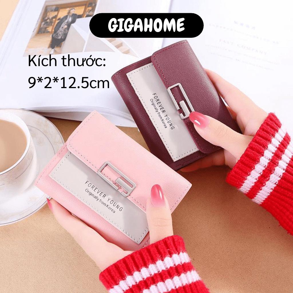 Ví Nữ Ngắn GIGAHOME Bóp Da Cầm Tay Mini Đẹp Cao Cấp Nhỏ Xinh Đựng Thẻ Tiền Nhiều Ngăn 8334